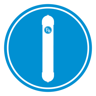 Blue and white water deionizer icon