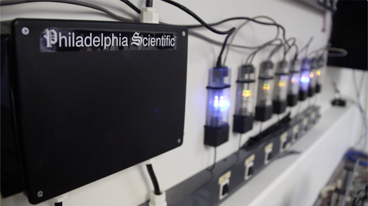 Philadelphia Scientific battery monitors lit up