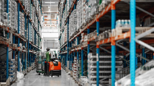 Forklift handling heavy-duty loading operations in the warehouse