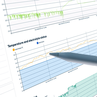 A personal analysing data on a computer screen.